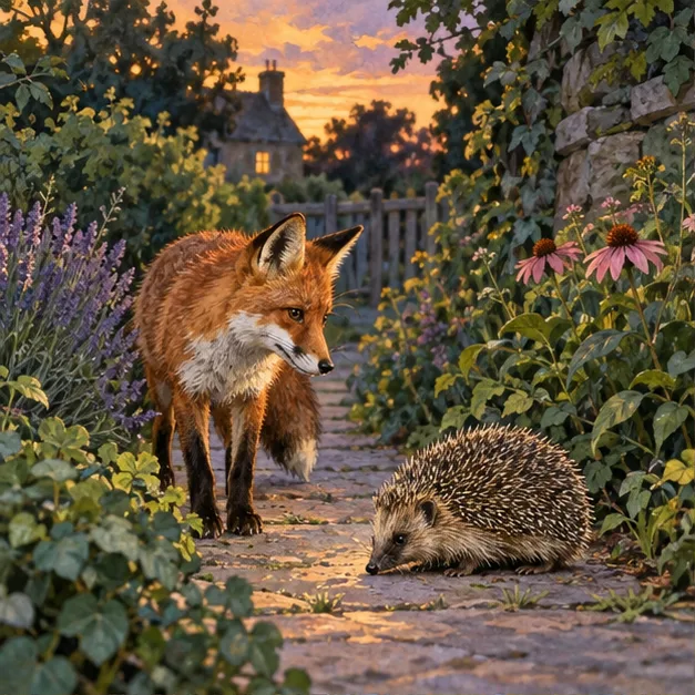 Gezeichnete Feldjournal-Illustration zum Artikel tiere-im-garten.