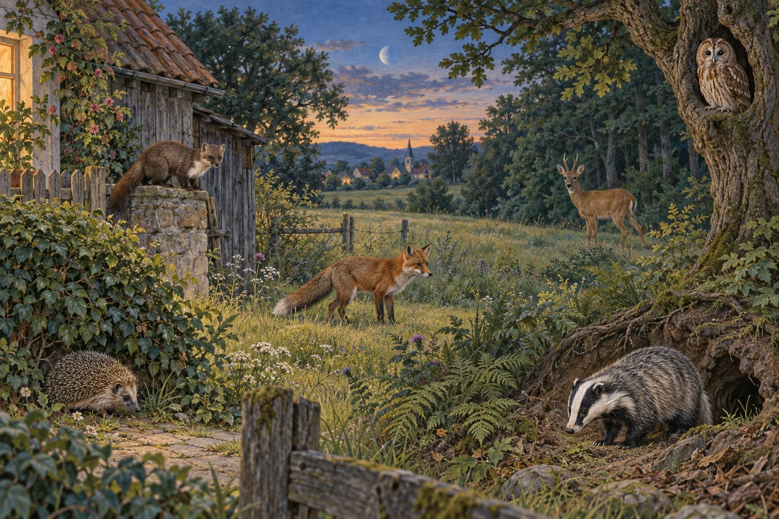 Gezeichnete Feldjournal-Illustration zum Artikel tierarten.