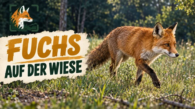 Vorschaubild: Fuchs überquert eine Waldwiese