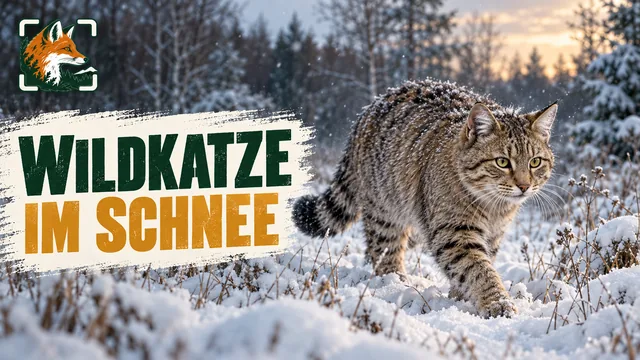 Vorschaubild: Wildkatze im Schnee vor der Wildkamera
