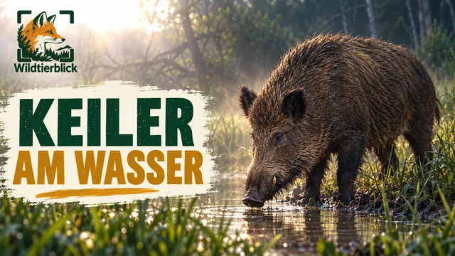 Vorschaubild: Wildschwein am Wasser bei Tageslicht