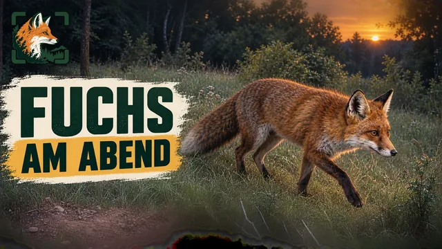 Vorschaubild: Fuchs durchstreift eine Waldwiese am Abend